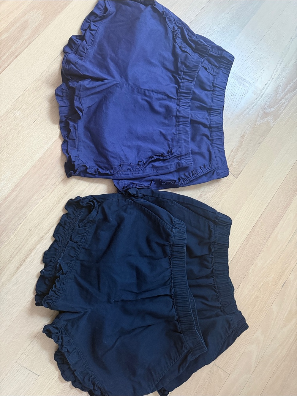 Girls Ruffle-Hem Shorts Navy - 4 Pairs